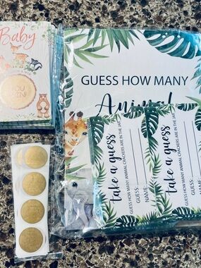 Baby Shower 'Guess How Many Animals' Game Set - scratch off and win